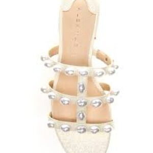 Alex Marie Cream and Silver Embellished Sandals